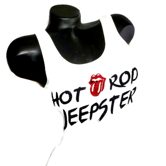 Hot Rod Jeepster on a White Fitted Tank. - Picture 2 of 4